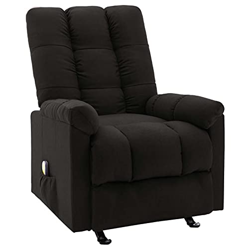 Tidyard Sillón de Masaje Reclinable Sillón Relax Masaje Sillón Reclinable Butaca Sillón de Masaje de Tela Negro