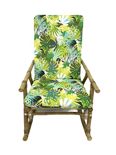 TIENDA EURASIA® Cojín para Tumbona de Jardín - Estampados Tropicales - Cojín Acolchado Relleno de Fibra - Medidas 120-180 x 50 x 10 cm - Ideal para tumbonas, sillas y hamacas. (Tropical 4, 120 cm)