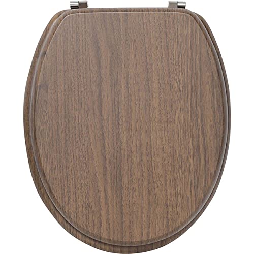 TIENDA EURASIA® Tapa de WC Universal - Diseño Efecto Madera - Tapa Fabricada en MDF con Bisagras de Acero Inoxidable - Medida 43,5 x 37,5 cm (4109675 - Acacia)