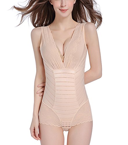 TieNew Mujer Fajas Para Disimular Barriga Postparto Body Reductor Bustier Elástica Slimming Shapewear cómodo y ligero Corsé, Mujers Moldeadora Elástica Slimming Shapewear Borde de encaje Corsé siamés