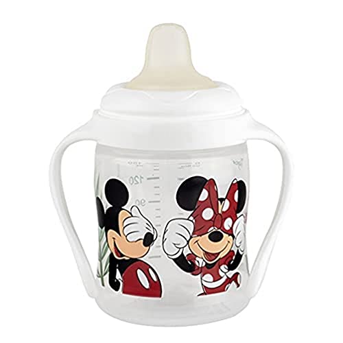 Tigex taza para sorber | Taza para niños a prueba de fugas | 150 ml | Asas desmontables | Tapa protectora | Disney Minnie y Mickey Mouse