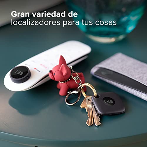 Tile Essentials (2022), buscador de objetos Bluetooth, pack de 4 (2 Mates, 1 Slim, 1 Sticker), compatible con Alexa y Google Smart Home, iOS y Android, Busca llaves, carteras, mandos a distancia y más