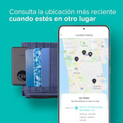 Tile Essentials (2022), buscador de objetos Bluetooth, pack de 4 (2 Mates, 1 Slim, 1 Sticker), compatible con Alexa y Google Smart Home, iOS y Android, Busca llaves, carteras, mandos a distancia y más