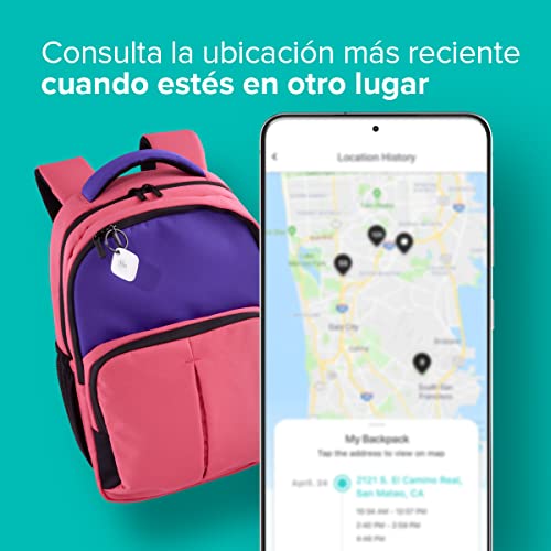 Tile Mate (2022) buscador de objetos Bluetooth, Pack de 1, Radio búsqueda 60m, compatible con Alexa, Google Smart Home, iOS, Android, Busca llaves, mandos y más, Blanco