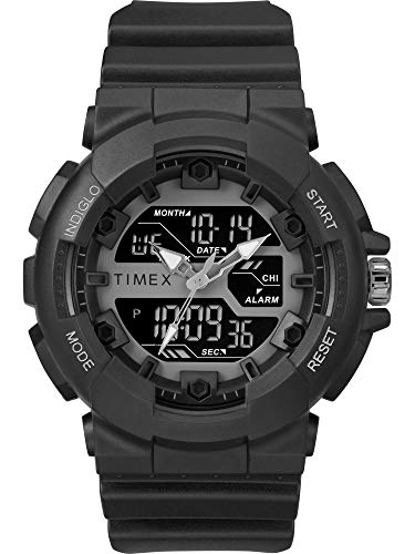 Timex Men's TW5M22500 DGTL 50mm Sporty Combo Black/Negative Resin Strap Watch