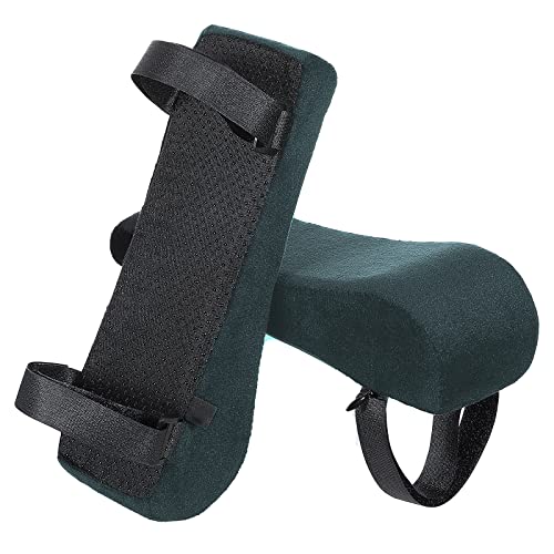 TiMOVO Cojín para Reposabrazos de Silla, 2PCS Almohadillas para Apoyabrazos de Espuma Viscoelástica Ergonómica Suave, Almohadillas para Reposabrazos para Descompresión de Codos Antebrazos, Verde Retro