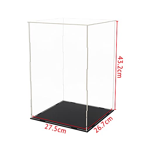 Tingacraft Acrílico Vitrina Cristal (27,5 x 26,7 x 43,2 cm) para Figura 30cm 1/6, Caja Metacrilato Expositor para Colecciones