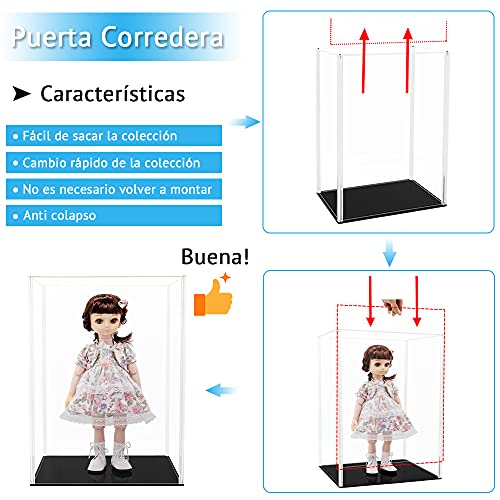 Tingacraft Acrílico Vitrina Cristal (37 x 30 x 51 cm) para Figura 50cm 1/4, Caja Metacrilato Expositor para Colecciones