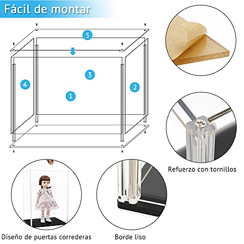 Tingacraft Acrílico Vitrina Cristal (37 x 30 x 51 cm) para Figura 50cm 1/4, Caja Metacrilato Expositor para Colecciones