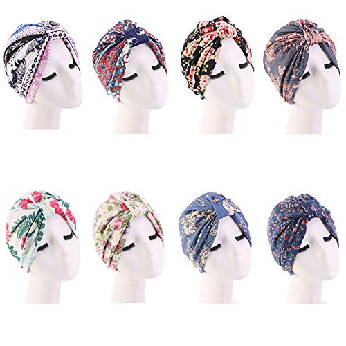 TININNA Gorra Nacional De Turbante De Viento para Mujer, Gorro 100% Algodón, Gorro De Quimioterapia con Pañuelo Musulmán Headwear Turbante Oncológico Gorro para Pèrdida de Pelo