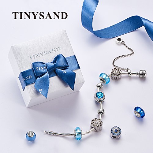 Tinysand - Abalorio con corazón y circonita (compatible con pulseras Pandora, S925)