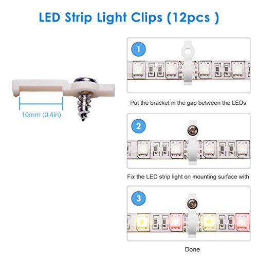 Tira de luces LED Conector, incluye Ángulo recto Conectores, 2 metros ligero Cable de extensión, 10mm Puentes de tira, 4 Pin Masculino Conectores, Accesorios para Bricolaje 5050 RGB Ligero (34 piezas)