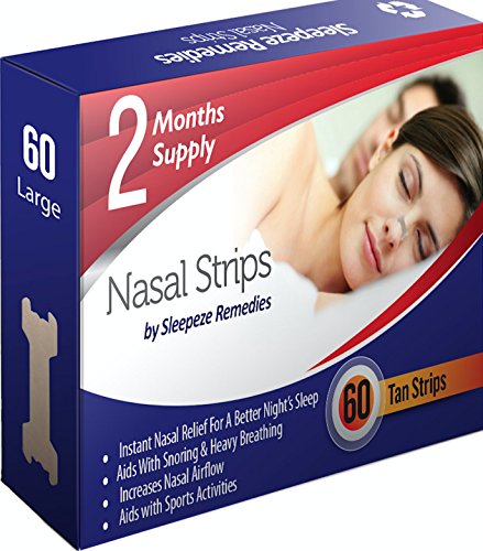 Tiras de Nasales L x 60 Sleepeze Remedies, Roncar Nasal Strips, Tiras Nariz Respirar, Tira Nasal Para Dejar De Roncar, Nasal Strips Para Ronquidos, Tiras Nasales Antirronquidos