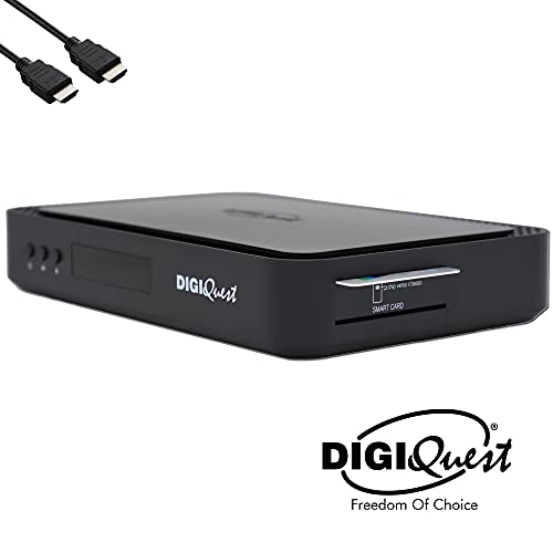 TiVuSat Tarjeta 4K UHD activada + DIGIQuest Q60 Combo 4K H.265 S2+T2 HEVC Set-Top Box, receptor TiVuSat certificado con tarjeta, reproductor multimedia, WebRadio, USB PVR, EasyMouse HDMI