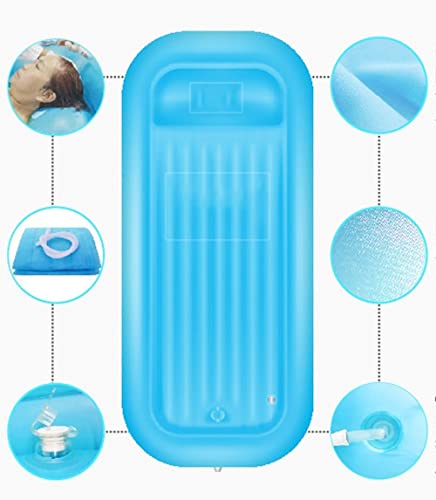 tjz BañEra Inflable MéDica para Adultos, BañEra De PVC para GeriáTricos, Ancianos, Discapacitados, Kit De Ducha De Cabecera Inflable con Bolsa De Agua para BañO con Bomba De Aire EléCtrica