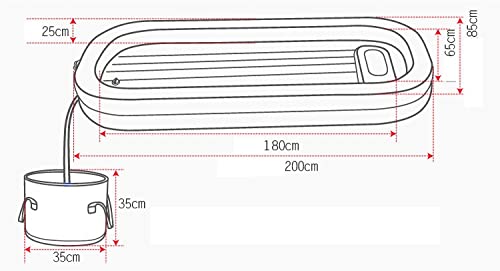 tjz BañEra Inflable MéDica para Adultos, BañEra De PVC para GeriáTricos, Ancianos, Discapacitados, Kit De Ducha De Cabecera Inflable con Bolsa De Agua para BañO con Bomba De Aire EléCtrica