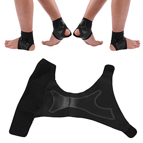 Tobilleras Deportivas Soporte de Tobillo ,Protección de Apoyo de Tobillo Ajustable Deportes Transpirable Compression Ankle Support Protector de Tobillo Futbol Baloncesto Ciclismo(Large-1 Par)