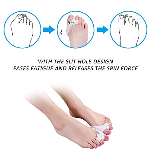 Toe Separator Gel Bunion Corrector Hammer Toe Straightener Professional Forefoot Cushions Toe Straightener Bunion Pads Relieve Hammer Toe Bunion Overlapping Toe Callus Blister for Men Women(5 pair)