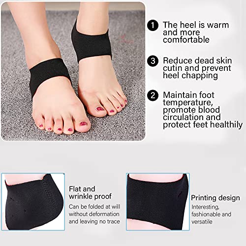 TOFBS 4pcs Protector de Talon, Terapia Fascitis Plantar Envoltura Talón Dolor Pie Arco Soporte Tobillo Talón Protector Plantilla Ortotica Para Fascitis Plantar, Alivia el Dolor de Talón(Negro)