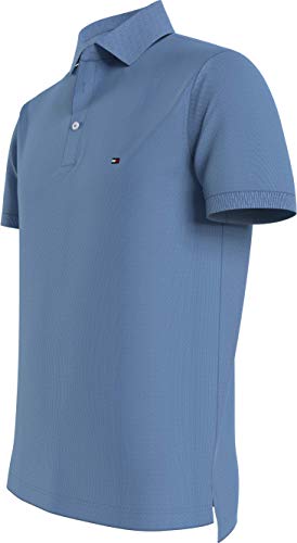 Tommy Hilfiger 1985 TH Flex Slim Fit Poloshirt Camiseta, Breezy Blue, M para Hombre