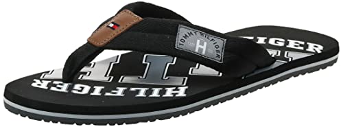 Tommy Hilfiger Essential TH Beach Sandal, Chanclas Hombre, Negro (Black 990), 43 EU