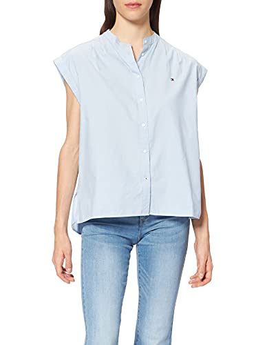 Tommy Hilfiger Oxford Relaxed Shirt NS Camisa, Breezy Blue, 42 para Mujer