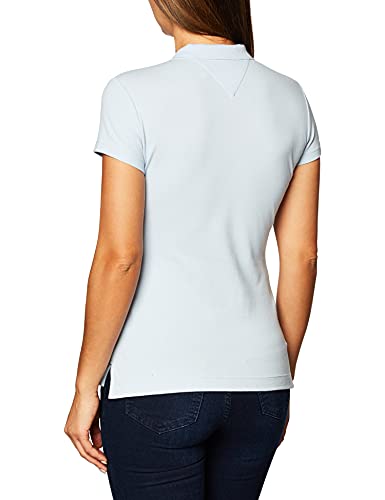 Tommy Hilfiger Short Sleeve Slim Polo Camiseta, Breezy Blue, XXL para Mujer