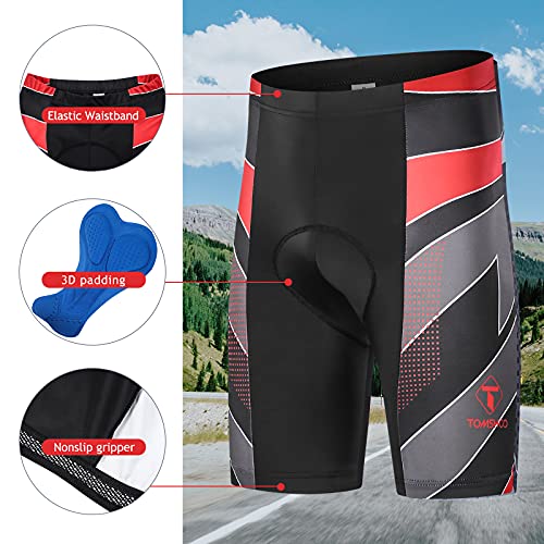 TOMSHOO Ropa de Ciclismo MTB, Traje Ciclismo Hombre, Maillots de Ciclismo Verano, Manga Corta y Pantalones Cortos con 16D Gel Acolchados para Bicicleta MTB Deportes