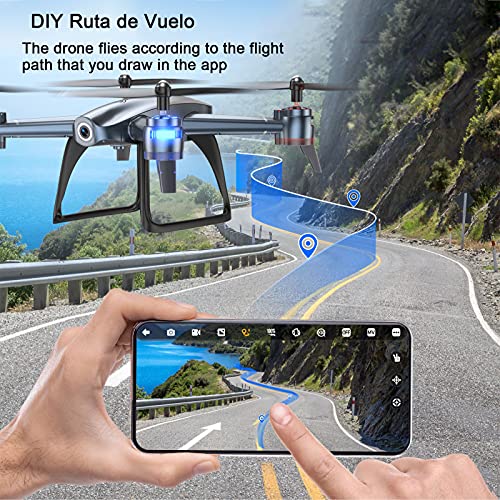 Tomzon A26 Drone con Cámara HD 1080P, FPV Drone para Principiante DIY Ruta de Vuelo 22 Mins Vuelo Control de Gravedad Fotografía de Control de Gestos Estabilización de Altitud Quadcopter para Adulto