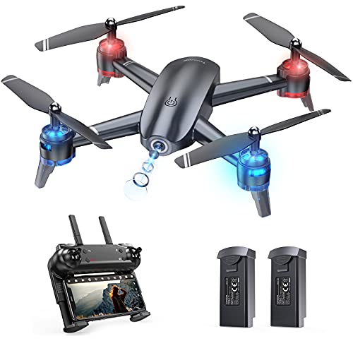 Tomzon A26 Drone con Cámara HD 1080P, FPV Drone para Principiante DIY Ruta de Vuelo 22 Mins Vuelo Control de Gravedad Fotografía de Control de Gestos Estabilización de Altitud Quadcopter para Adulto