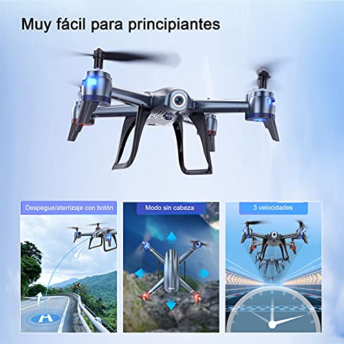 Tomzon A26 Drone con Cámara HD 1080P, FPV Drone para Principiante DIY Ruta de Vuelo 22 Mins Vuelo Control de Gravedad Fotografía de Control de Gestos Estabilización de Altitud Quadcopter para Adulto