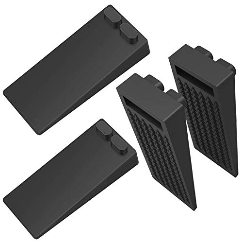 Tope de Puerta para Suelo, [Set de 4] Cuña Puerta de Goma Antideslizante Protección de Pared y Muebles Negro