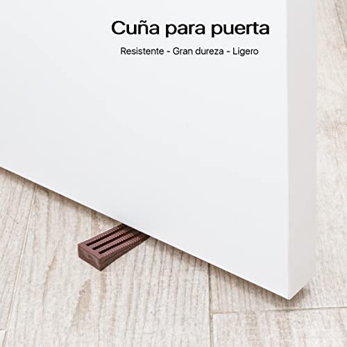 Topes para puertas plástico cuña para puerta 9-Pack tope para puerta tope para puertas función bien en baldosas, alfombras, pisos de madera y laminado diseño antideslizante, elegante.(Marrón)