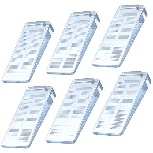 Topes para Puertas,Yosemy 6pcs Cuña Puerta de Goma Antideslizante Apilable,Protección de Pared y Muebles,Transparente