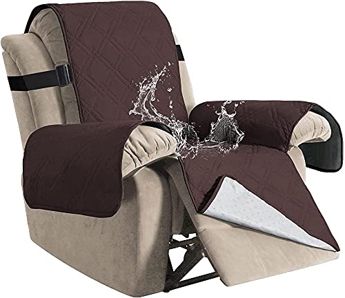 Torlia Funda para Sillón Reclinable Acolchado,Funda de sillón Relax reclinable y Acolchada para sofá,para Sillón Universal Funda Cubre Sofá,Impermeable,Antimanchas,antiarañazos-marrón_S