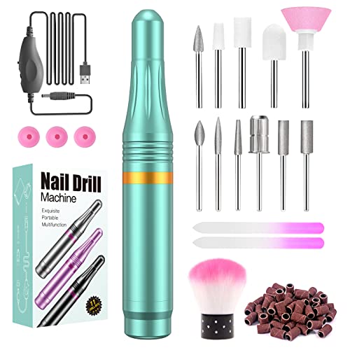 Torno para Uñas, Seguro, Potente, 11 en 1 Limas de Uñas Eléctrica, Kit de Manicura y Pedicura Eléctrico Profesional, 20,000 RPM Velocidad Ajustable, Set de Manicura para Salón DIY