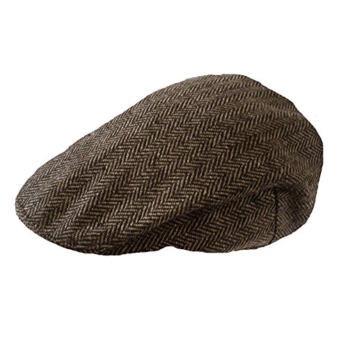 TOSKATOK Gorra Plana de Tweed Boys Girls para niños-Brown