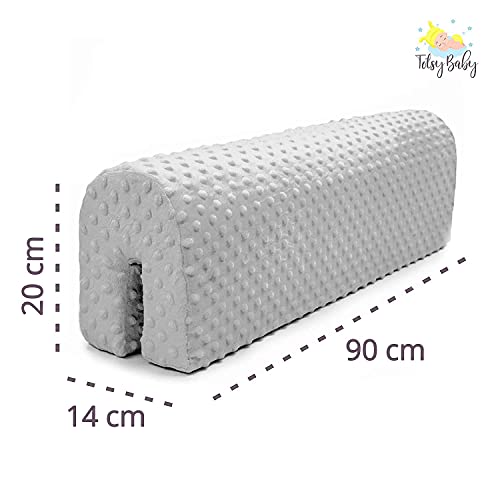 Totsy funda para armazón de cama, protector de cuna 90 cm - protector de borde de cama Funda de repuesto para protector de borde Gris claro Minky