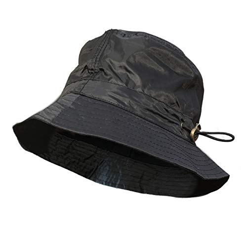 TOUTACOO, Gorro para la Lluvia en Nailon - Ajustable (01-Negro/M/L)