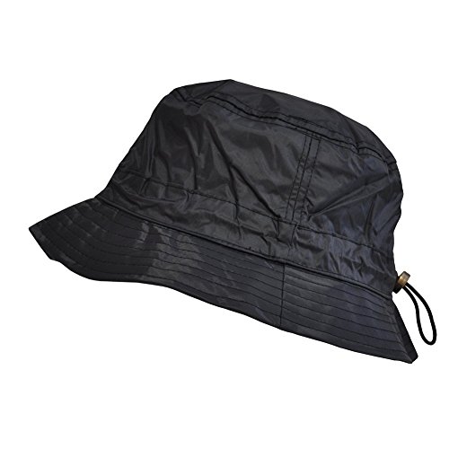 TOUTACOO, Gorro para la Lluvia en Nailon - Ajustable (01-Negro/M/L)