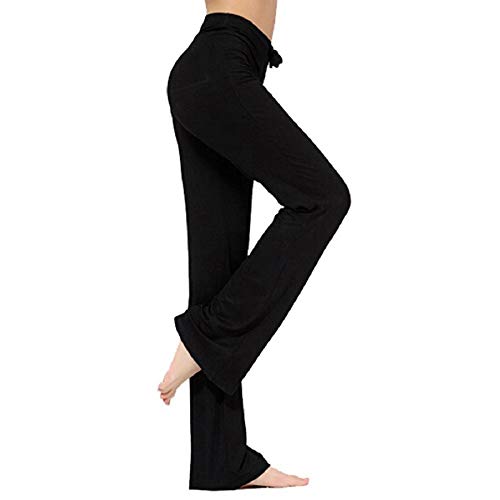 TownCat Pantalones de Entrenamiento para Mujer, Pantalones de Yoga, Pantalones Informales de Yoga con cordón para Yoga y Correr, Tallas (Negro, XL)