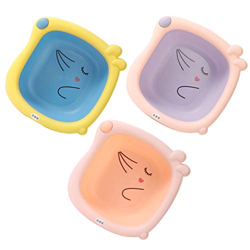 TOYANDONA 3 Piezas Infantil Cara Pie Tope Lavabo Viaje Dibujos Animados Infantil Lavabo Lavado Conjunto de Bañera