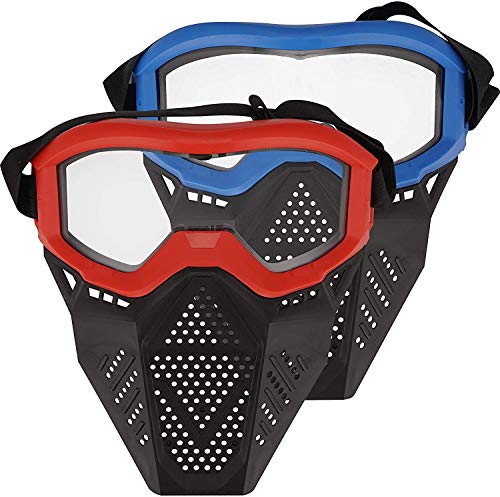 Toyer Paquete de 2 mascarillas tácticas compatibles con Nerf Rival, Apollo, Zeus, Khaos, Atlas, Artemis Blasters Rival Mask (Rojo y Azul)