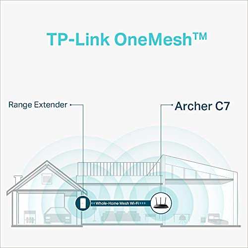 TP-Link AC1750 Archer C7 - Router Gigabit inalámbrico de doble banda, 2.4 GHz a 450 Mbps y 5 GHz a 1300 Mbps, Gigabit Puerto, USB 2.0, 3 antenas externas de doble banda