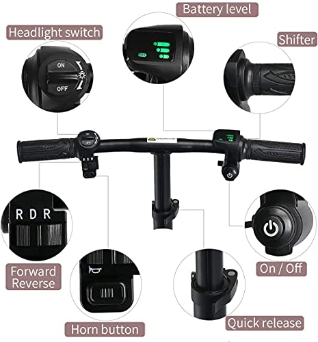 Triciclo Eléctrico Plegable, Nuevo 2021 Scooter Mobility Mobility Mobility Scooter De Movilidad Eléctrica 3 Ruedas Ligera Portátil Portátil Scooters De Viaje - Soporte 120kg Peso Solo 27kg Largo Rango