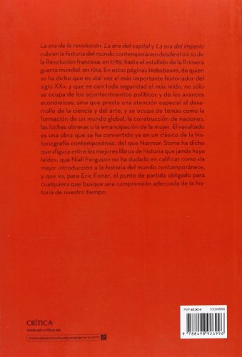 Trilogía eras: La Era de la Revolución 1789-1848, La Era del Capital 1848-1875, La Era del Imperio 1875-1914 (Serie Mayor)