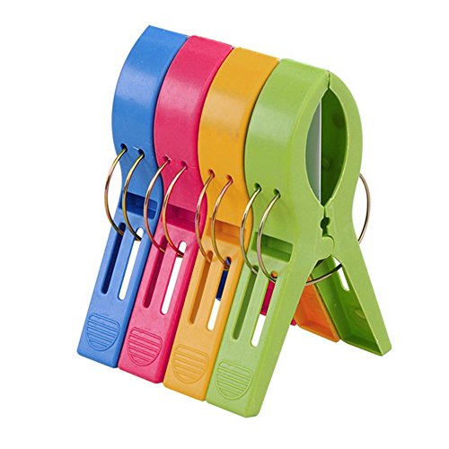 TRIXES Pack de 8 Grandes Playa Toalla Clips - Brillante Color - Plástico - Pinzas / Clavijas Para Tumbona