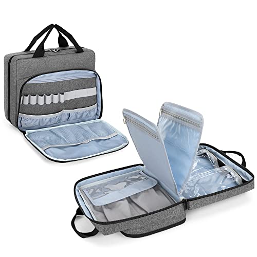 Trunab Bolsa de Estetoscopio Estuche para Estetoscopio Gris, Compatible con 3M Littmann/MDF/ADC y Otros Accesorios, Botiquín de Primeros Auxilios Vacío, Bolsa de Farmacia con Varias Bolsitas