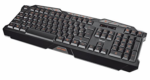 Trust Gaming GXT 280 - Teclado para Gaming (Iluminado con función Anti-Ghost, iluminación LED de 3 Colores)