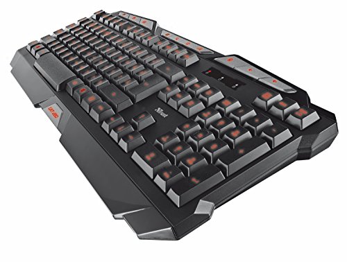 Trust Gaming GXT 280 - Teclado para Gaming (Iluminado con función Anti-Ghost, iluminación LED de 3 Colores)